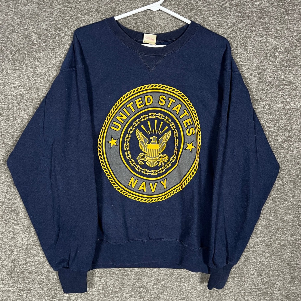 Vintage 90s Soffe United States Navy‎ Sweatshirt Mens Medium Graphic Pullover